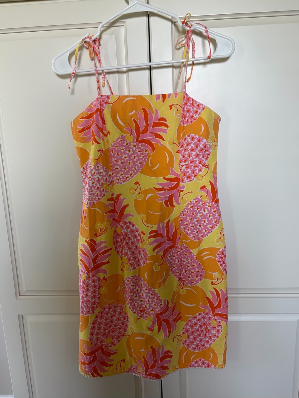 Lilly Pulitzer Girls Above the Knee Dress- Pink, Yellow, Orange Spaghetti Strap